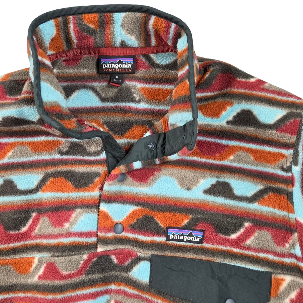 Patagonia Synchilla Snap-T Fleece Pullover Mens Medium Multicolor Tribal 2015